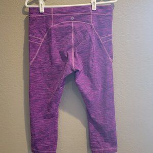 Lululemon Free Flow Crop Diamond Jacquard Space Dye Leggings women 10 yoga